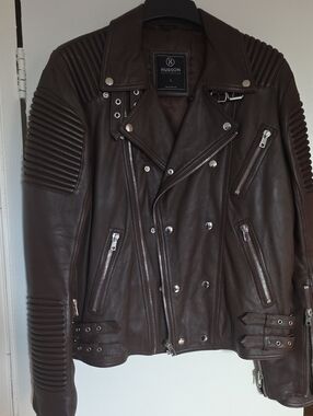 Hudson Outerwear Brown Quilted Moto Leather Jacket